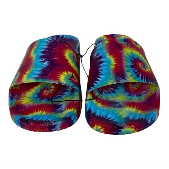 NEW Steve Madden Tie Dye‎ Sandals Sofi Printed Size 10 Slip On Slides Bohemian - Picture 4 of 8